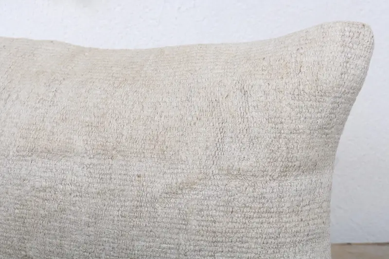 Vintage Kilim Pillow, 12x24 Beige Pillow Case, Pillow for Couch, Southwestern Pillow Case, Kilim Pillow Cover, Pillow Cover - 5
