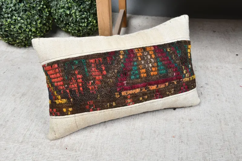 Antique Pillows, Cushion, Vintage Cushion Cover, Interior Designer Pillow, 12x20 White Pillow Case, Nomadic Pillow Case, Pillow for Sofa - 7