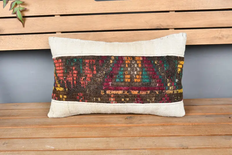 Antique Pillows, Cushion, Vintage Cushion Cover, Interior Designer Pillow, 12x20 White Pillow Case, Nomadic Pillow Case, Pillow for Sofa - 6