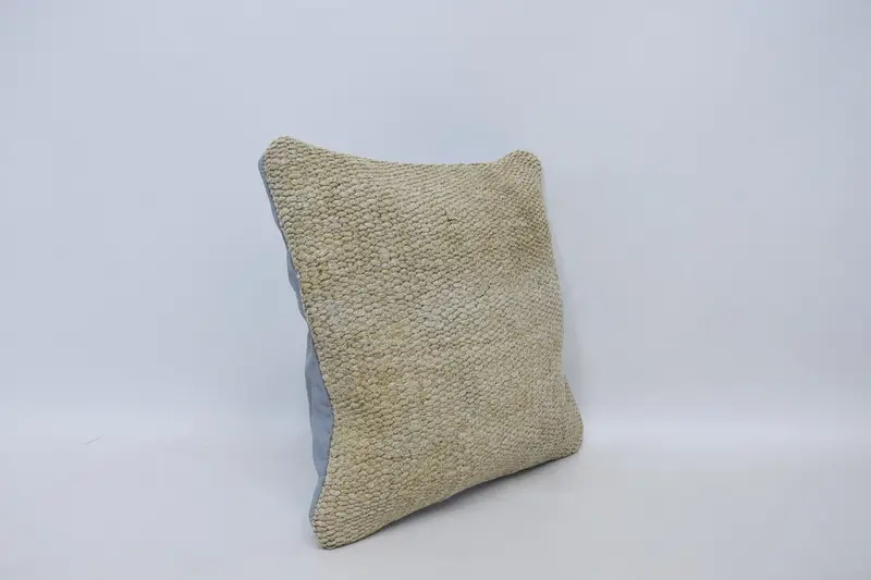 Vintage Kilim Throw Pillow, 16x16 White Cushion Case, Ikat Cushion Cover, Retro Throw Pillow, Pillow, Turkish Pillow, Home Decor Pillow - 3