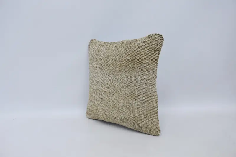 Vintage Kilim Throw Pillow, 16x16 White Cushion Case, Ikat Cushion Cover, Retro Throw Pillow, Pillow, Turkish Pillow, Home Decor Pillow - 4