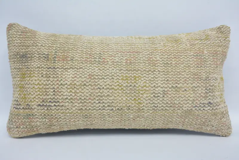 One Of A Kind Cushion Cover, Pillow for Couch, Pillow, Pillow for Sofa, Seat Pillow Sham, Kilim Pillow Cover, 12x24 Beige Pillow - 1
