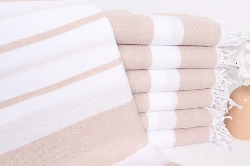 Custom Towel, Gift For Best Friend, Spa Towel, Gifts For Him, Fringed Turkish towel for poolside, Organic Turkish towel, 70x40 Cotton Striped Towel - 1