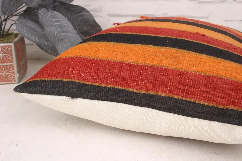Antique Pillows, Cotton Pillow, Yoga Pillow Cover, Pillow Cover, 18x18 Red Cushion Cover, Turkish Kilim Pillow, Art Deco Cushion, Turkish Pillow - 6