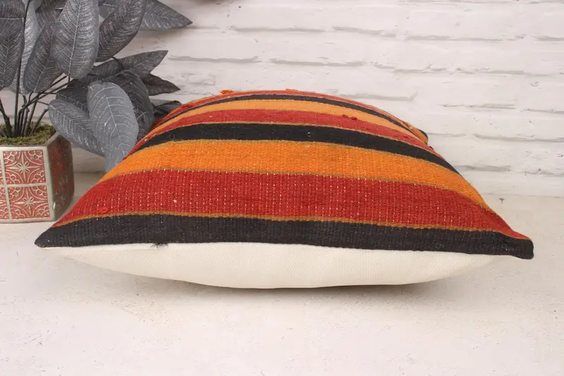 Antique Pillows, Cotton Pillow, Yoga Pillow Cover, Pillow Cover, 18x18 Red Cushion Cover, Turkish Kilim Pillow, Art Deco Cushion, Turkish Pillow - 5