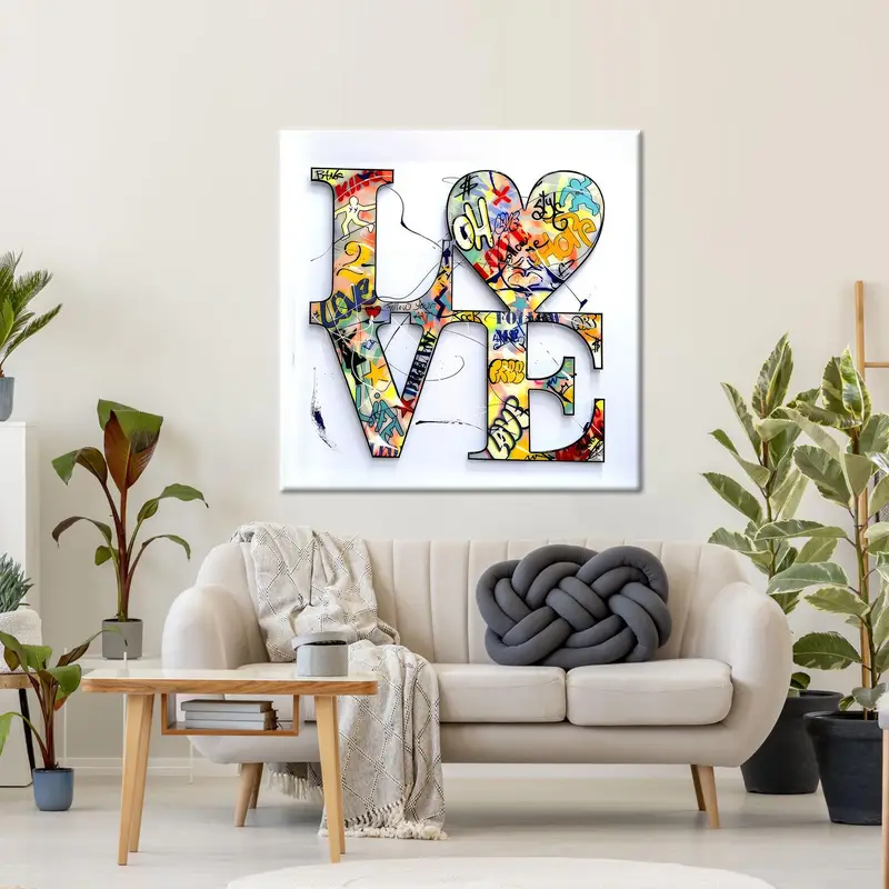 モダン ラブ キャンバス: エレガントなバレンタインデー ギフト プリント