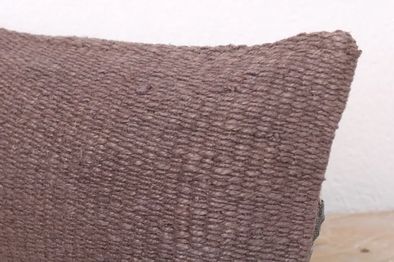 Cozy Throw Pillow Case, Kilim Pillow Cover, Cushion Case, 8x16 Brown Pillow Case, Vintage Kilim Pillow, Ethnical Kilim Rug Pillow, Rustic Cushion - 5