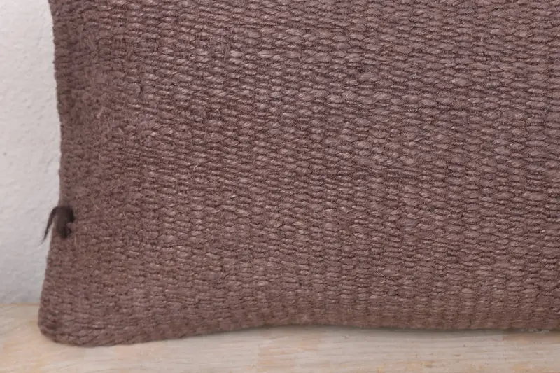 Cozy Throw Pillow Case, Kilim Pillow Cover, Cushion Case, 8x16 Brown Pillow Case, Vintage Kilim Pillow, Ethnical Kilim Rug Pillow, Rustic Cushion - 3