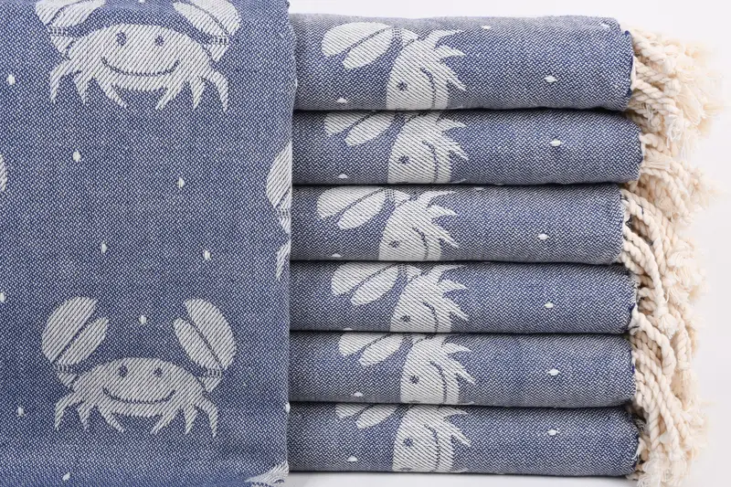 Absorbent Turkish towel, Luxury towel, Turkish Beach Towel Monogram, Personalized Gifts, 68x40 Cotton Crab Design Towel, Bachelor Towel, Bride Gift - 2