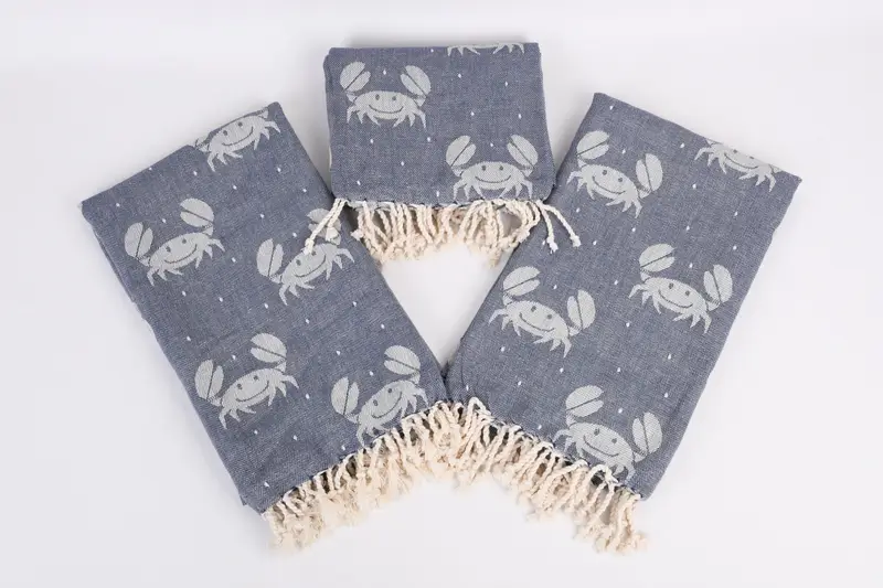 Absorbent Turkish towel, Luxury towel, Turkish Beach Towel Monogram, Personalized Gifts, 68x40 Cotton Crab Design Towel, Bachelor Towel, Bride Gift - 8