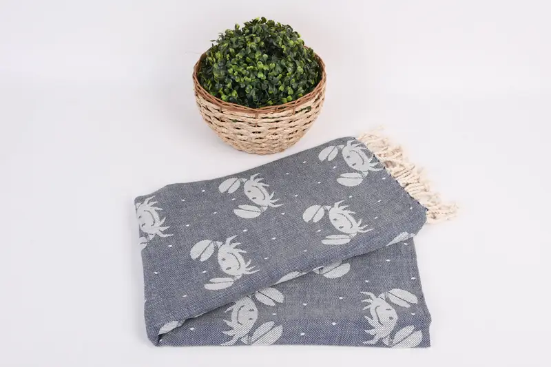 Absorbent Turkish towel, Luxury towel, Turkish Beach Towel Monogram, Personalized Gifts, 68x40 Cotton Crab Design Towel, Bachelor Towel, Bride Gift - 6