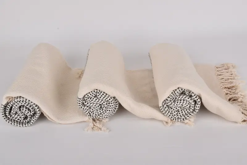 Organic cotton peshtemal for spa and beach, Bridesmaid Gift Towel, Sand-resistant towel, Christmas Favors, 70x40 Cotton Diamond Towel, Hammam towel - 7