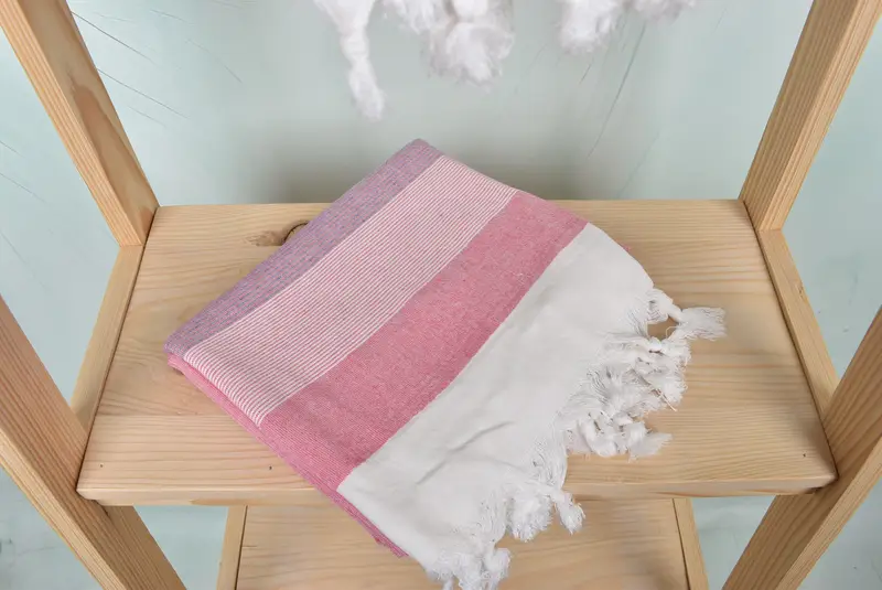 Handmade Turkish hammam towel, 68x40 Cotton Striped Towel, Turkish beach towel, Home Decor Gifts, Turkish Towel Beach, House Warming Gift - 5