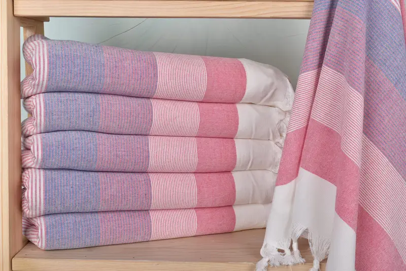 Handmade Turkish hammam towel, 68x40 Cotton Striped Towel, Turkish beach towel, Home Decor Gifts, Turkish Towel Beach, House Warming Gift - 2
