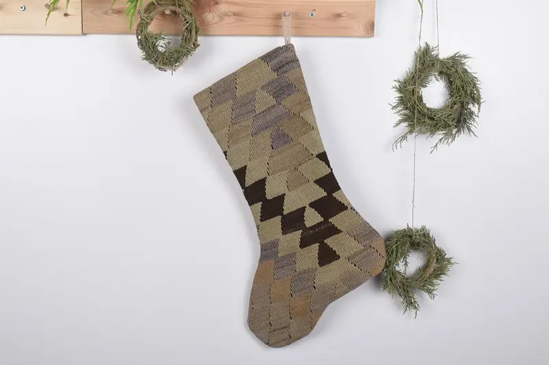 Festive Christmas Ornaments Pattern, 19-Inch Wide Christmas Stocking