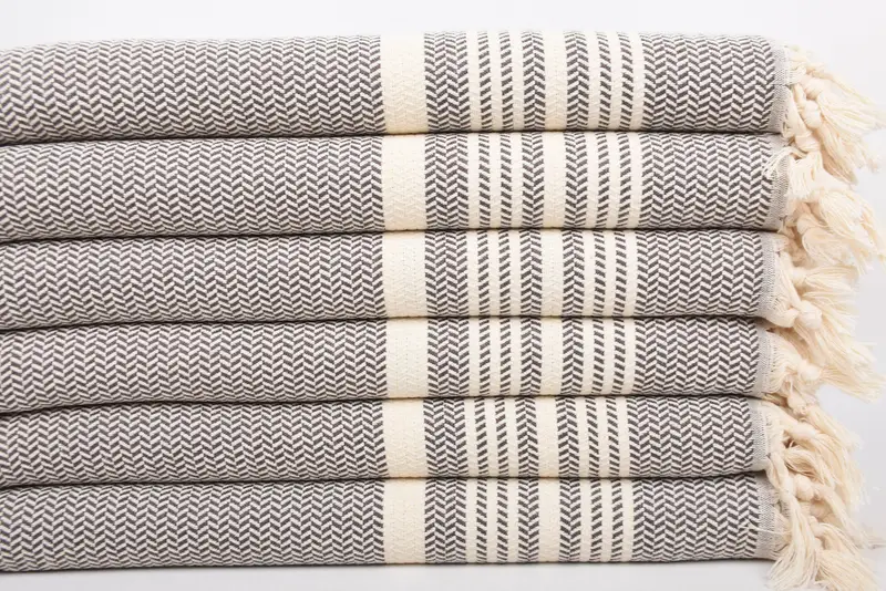 40x18 Pamuklu Çizgili Havlu, Çalışan Hediyeleri, Kişiselleştirilmiş Hediye, Nedime Hediyeleri, Organik Havlu, Kişiselleştirilmiş Hediyeler, Türk Havlu Monogram - 3