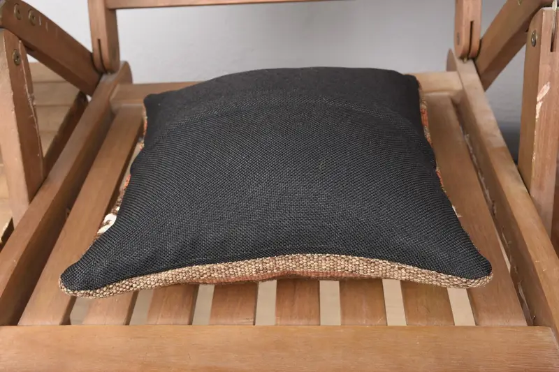 Vintage Pillow, Rustic Cushion Case, 12x12 Brown Cushion Cover, Ethnical Kilim Rug Pillow, Turkish Pillow, Traditional Pillow, Pillow Sham - 5
