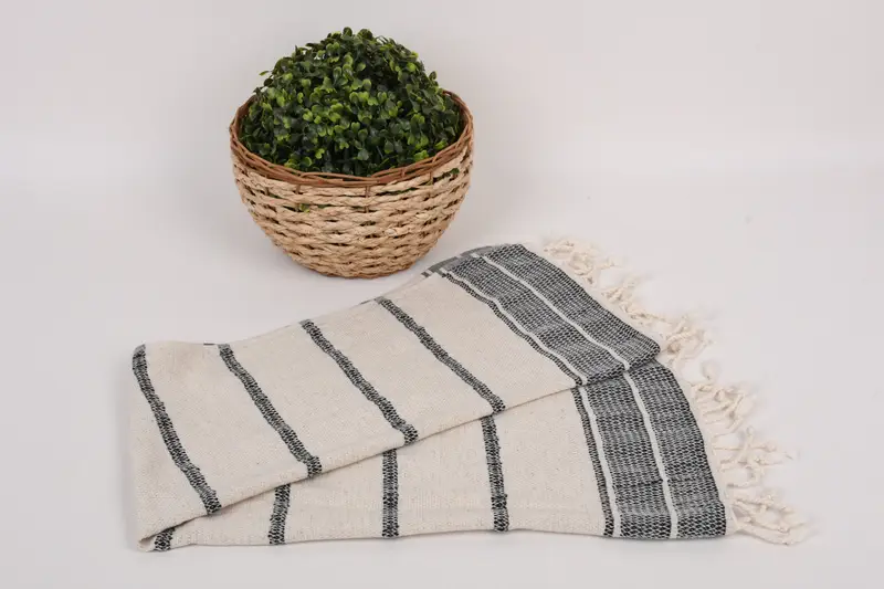 40x20 Linen Striped Towel, Bridal Party Gifts, Best Friend Wedding Gift, Kitchen Towel, Personalized Kitchen Towel, Monogrammed Hand Towel - 4