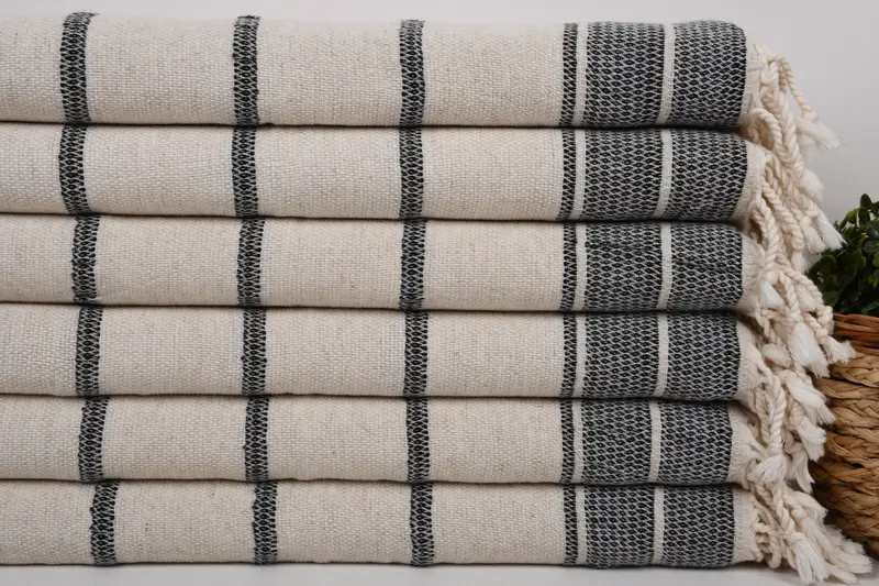 40x20 Linen Striped Towel, Bridal Party Gifts, Best Friend Wedding Gift, Kitchen Towel, Personalized Kitchen Towel, Monogrammed Hand Towel - 2