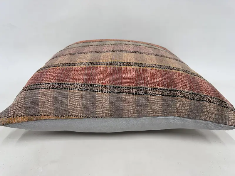 Throw Kilim Pillow, Ethnical Kilim Rug Pillow, Retro Pillow Sham, 24x24 Rainbow Cushion Cover, Pillow for Sofa, Floor Pillow Case, Pillow Case - 5