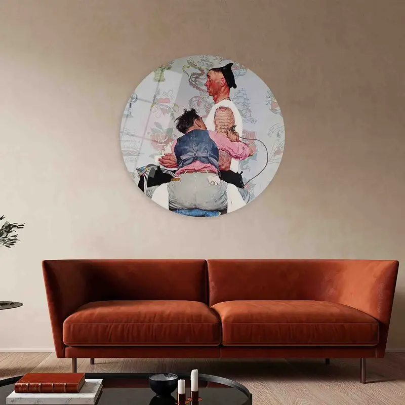 Whimsical Norman Rockwell Canvas: Modern Abstract Art Print