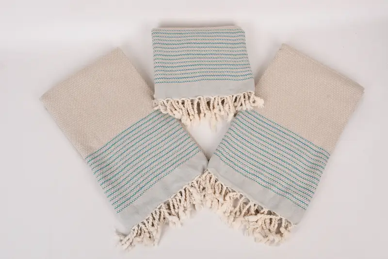 Beach towel, Quick-Dry Beach Towel, Bachelor Towel, Embroidery Towels, Turkish Beach Towel Bulk, Absorbent Turkish towel, 64x40 Cotton Striped Towel - 6