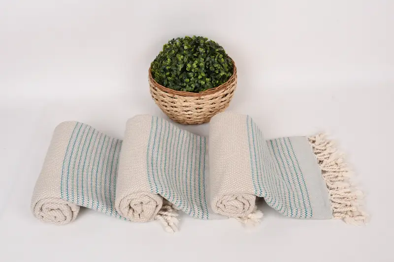 Beach towel, Quick-Dry Beach Towel, Bachelor Towel, Embroidery Towels, Turkish Beach Towel Bulk, Absorbent Turkish towel, 64x40 Cotton Striped Towel - 8