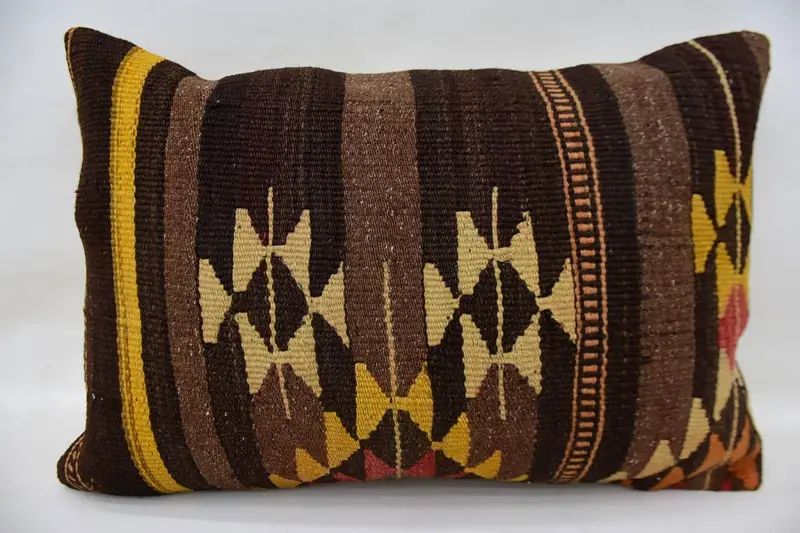16x24 Brown Pillow Cover, Pillow Sham, Ethnic Pillow Cover Cushion, Boho Pillow, Gift Pillow, Office Chair Cushion Cover, Home Decor Pillow - 1