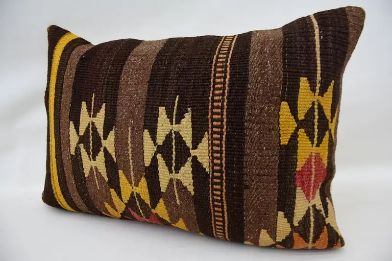 16x24 Brown Pillow Cover, Pillow Sham, Ethnic Pillow Cover Cushion, Boho Pillow, Gift Pillow, Office Chair Cushion Cover, Home Decor Pillow - 3