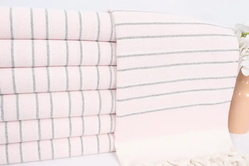 Turkish Towel Hand Towel, Monogram Hand Towel, Embroidery Towels, 36x18 Cotton Striped Terry Towel, Organic Towel, Personalized Kitchen Towel - 2