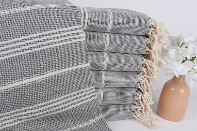 Hammam Towel USA, Personalized Wedding Gift For Couple, Monogrammed Beach Towel, Bachelor Gifts, 68x40 Cotton Striped Towel, Absorbent Turkish towel - 1