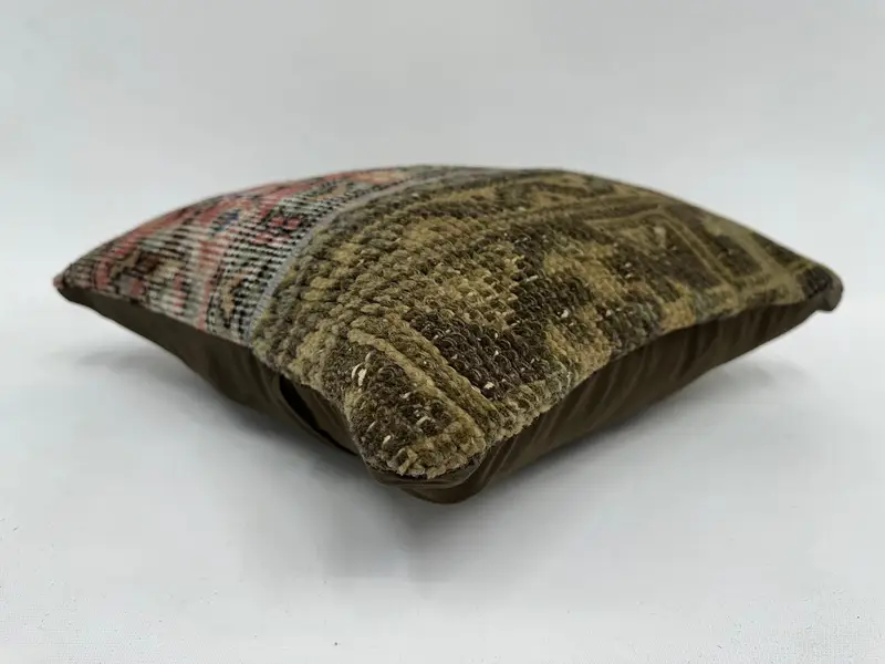 Antique Pillows, Pillow, Boho Pillow, Bolster Cushion Case, 16x16 Red Cushion, Handmade Throw Cushion Case, Vintage Kilim Pillow Pillow, Gift Pillow - 6