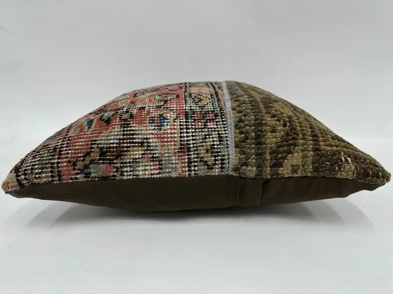 Antique Pillows, Pillow, Boho Pillow, Bolster Cushion Case, 16x16 Red Cushion, Handmade Throw Cushion Case, Vintage Kilim Pillow Pillow, Gift Pillow - 5