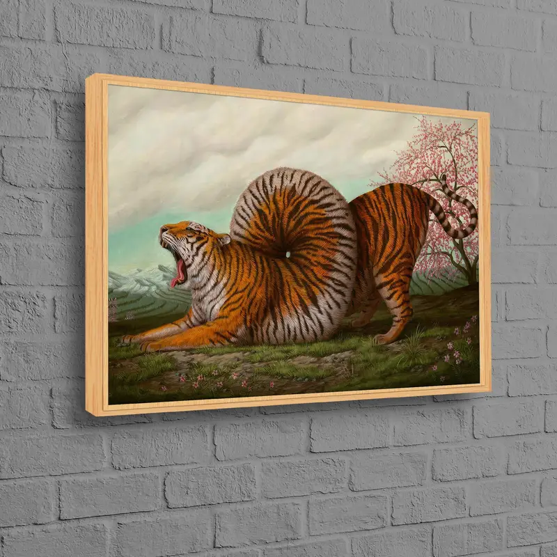 Modern Gerçeküstü Kaplan Kanvas: Trendy Loft Kanvas Tablo