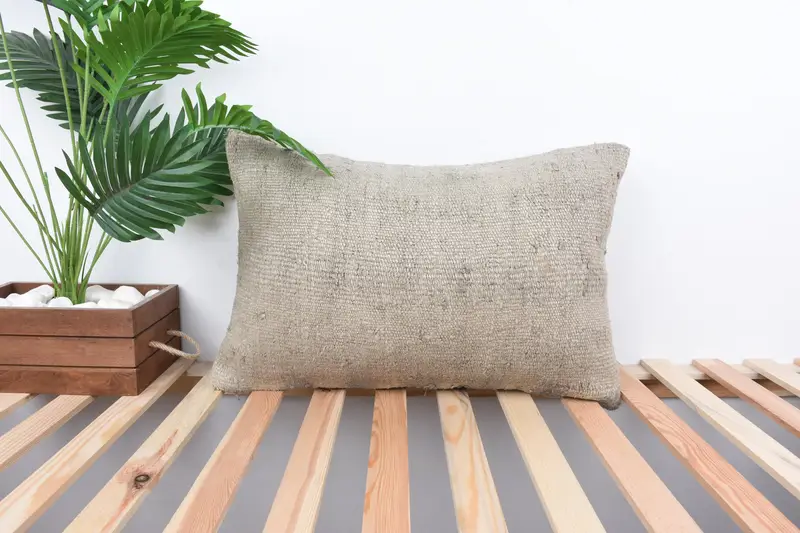 Square Throw Pillow, Kilim Cushion Sham, 16x24 Brown Pillow Cover, Antique Pillows, Cushion Cover, Boho Pillow Sham Cover, Wholesale Cushion - 1