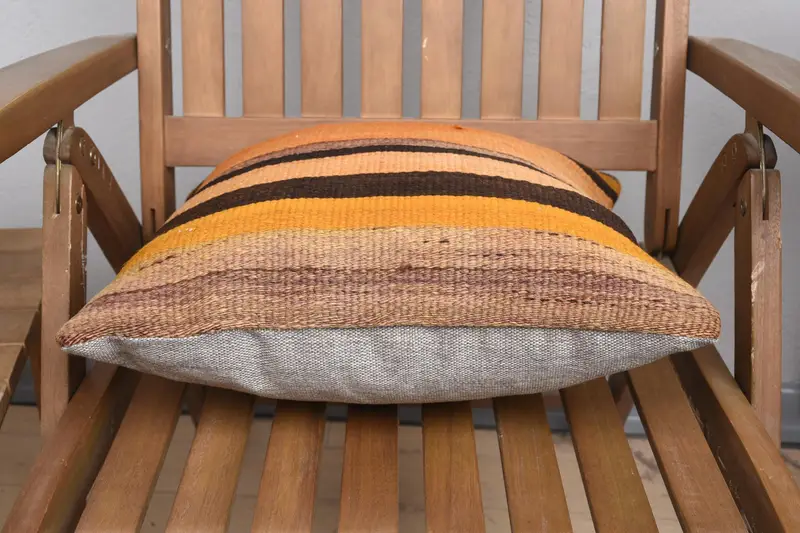Home Decor Pillow, Pillow Case, 16x16 Orange Cushion Cover, Throw Kilim Pillow, Cozy Throw Pillow Sham, Turkish Pillow, Living Room Throw Pillow - 5