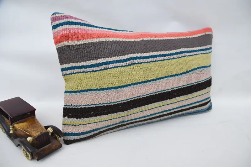 Handmade Cushion, Boho Pillow, Cushion, Gift Pillow, Home Decor Pillow, Shabby Chic Cushion Case, 12x20 Blue Cushion, Comfy Throw Pillow Sham - 2