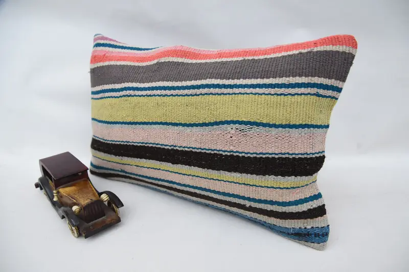 Handmade Cushion, Boho Pillow, Cushion, Gift Pillow, Home Decor Pillow, Shabby Chic Cushion Case, 12x20 Blue Cushion, Comfy Throw Pillow Sham - 3