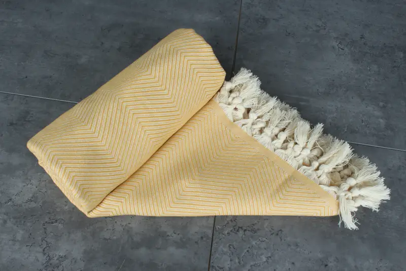 Throw Blanket Couch, 84x68 Cotton Zig zag Towel, First Wedding Anniversary Gift, Decorative Blanket, Personalized Gift For Him, Personalized Blanket - 7