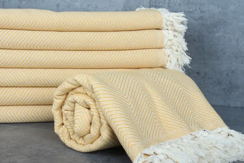 Throw Blanket Couch, 84x68 Cotton Zig zag Towel, First Wedding Anniversary Gift, Decorative Blanket, Personalized Gift For Him, Personalized Blanket - 2