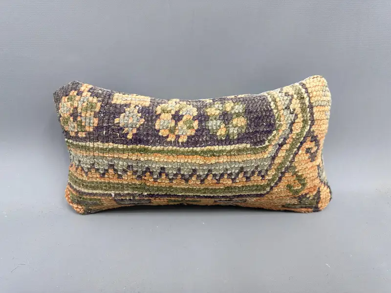 Pillow for Sofa, Bench Pillow, Boho Throw Pillow, Gift Pillow, 8x16 Blue Cushion Cover, Aztec Pillow, Throw Kilim Pillow, Pillow Cover - 4