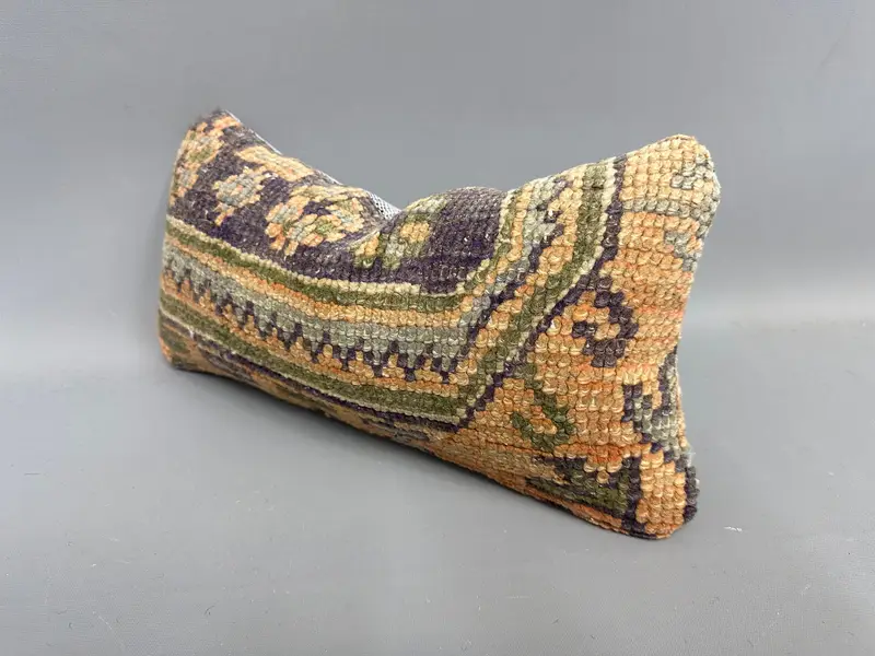 Pillow for Sofa, Bench Pillow, Boho Throw Pillow, Gift Pillow, 8x16 Blue Cushion Cover, Aztec Pillow, Throw Kilim Pillow, Pillow Cover - 3