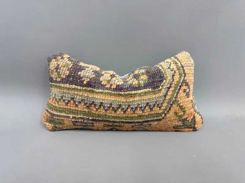 Pillow for Sofa, Bench Pillow, Boho Throw Pillow, Gift Pillow, 8x16 Blue Cushion Cover, Aztec Pillow, Throw Kilim Pillow, Pillow Cover - 1