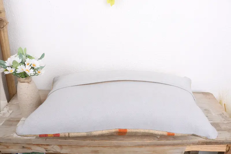 Wholesale Pillow Cover, Throw Kilim Pillow, Kilim Pillow, Kilim Pillow Cover, Cushion Cover, Authentic Cushion Cover, 12x20 Beige Cushion Case - 7