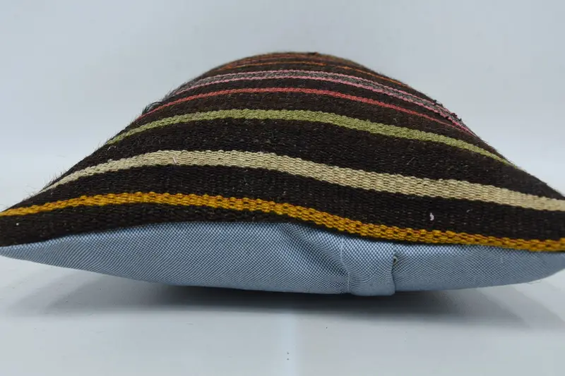 Handwoven Pillow Cover Pillow Case, 12x20 Brown Cushion, Turkish Kilim Pillow, Pillow Cover, Antique Pillows, Turkish Pillow - 5