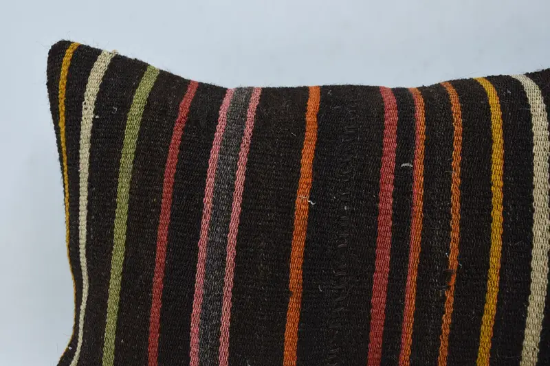 Handwoven Pillow Cover Pillow Case, 12x20 Brown Cushion, Turkish Kilim Pillow, Pillow Cover, Antique Pillows, Turkish Pillow - 2