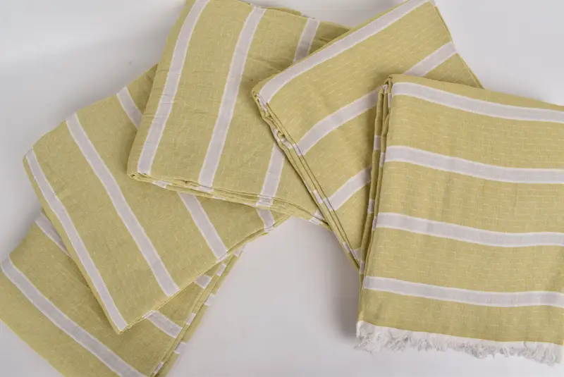 Merry Christmas Gifts, Woven Blanket, 96x84 Cotton Striped Towel, Extra Large Tablecloth, Decorative Blanket, Organic Throw, Personalized Blanket - 4