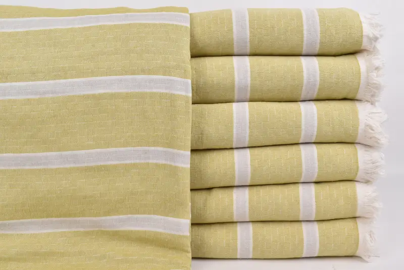 Merry Christmas Gifts, Woven Blanket, 96x84 Cotton Striped Towel, Extra Large Tablecloth, Decorative Blanket, Organic Throw, Personalized Blanket - 2