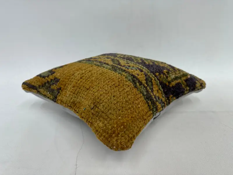 Outdoor Pillow Case, Antique Pillows, Boho Pillow Sham Cover, Crochet Pattern Pillow, 12x12 Blue Pillow, Kilim Pillow, Knitted Cushion, Cushion - 7