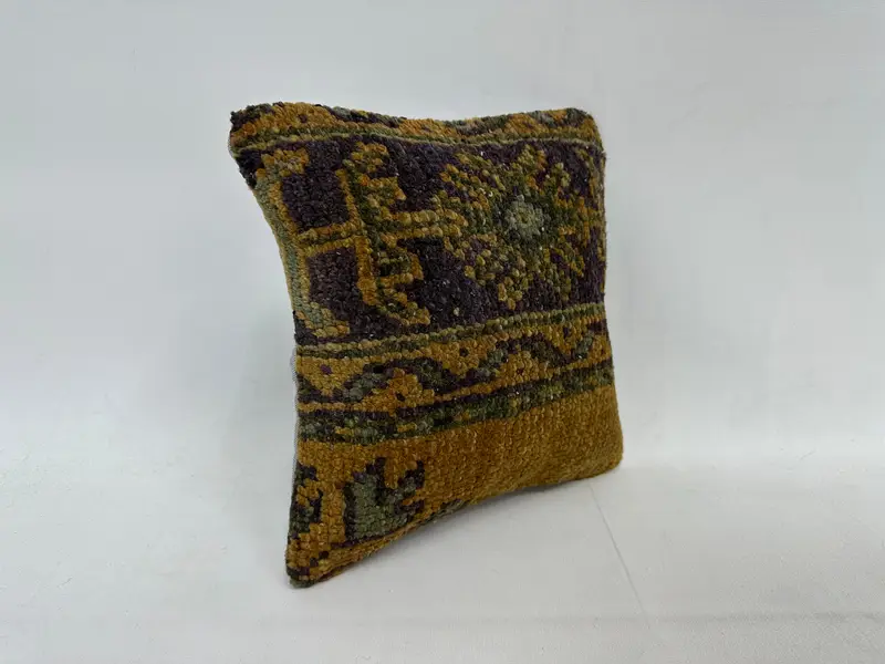 Outdoor Pillow Case, Antique Pillows, Boho Pillow Sham Cover, Crochet Pattern Pillow, 12x12 Blue Pillow, Kilim Pillow, Knitted Cushion, Cushion - 3